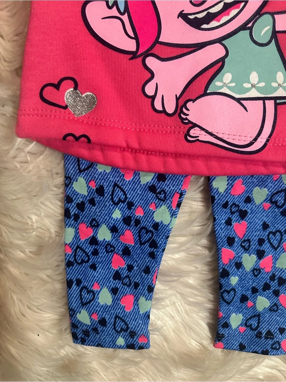Trolls Pink Graphic Sweatshirt with Heart Accents